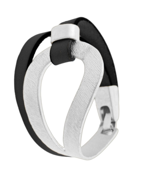 leather wrap cuff black