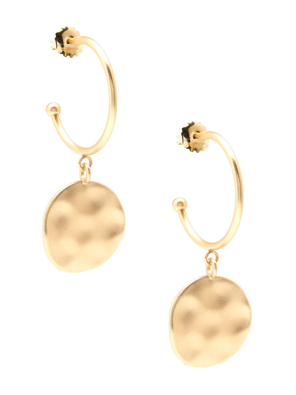 gold flat earring
