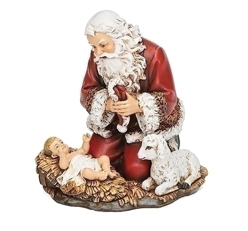 santa holding baby