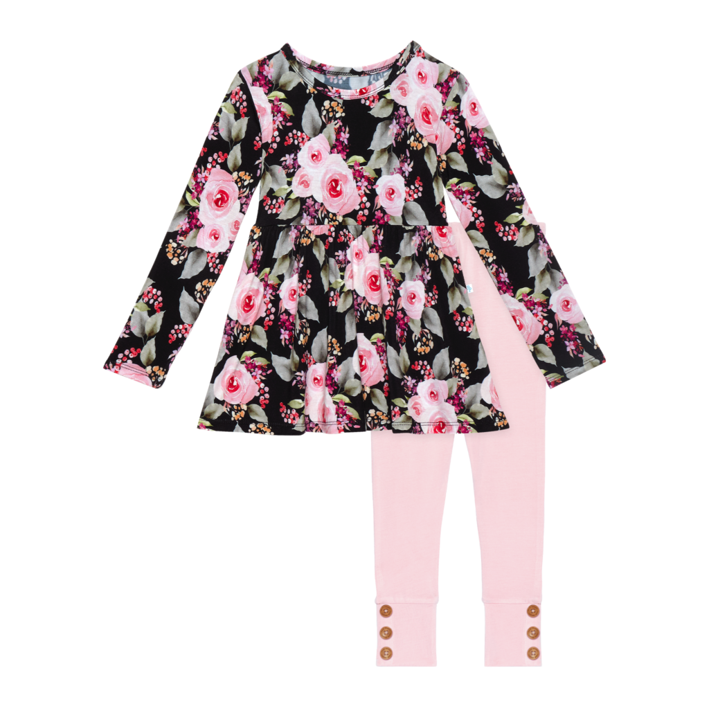 Milana Long Sleeve Peplum Top & Legging Set Rome Inspirations