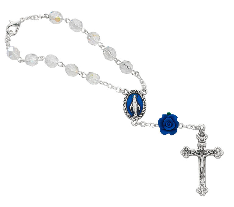 Crystal Auto Rosary With Blue | Rome Inspirations