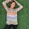 navy coral top