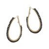 black crystal oval hoop