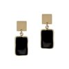 gold rectangle with black stone
