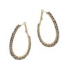 grey crystal oval hoop