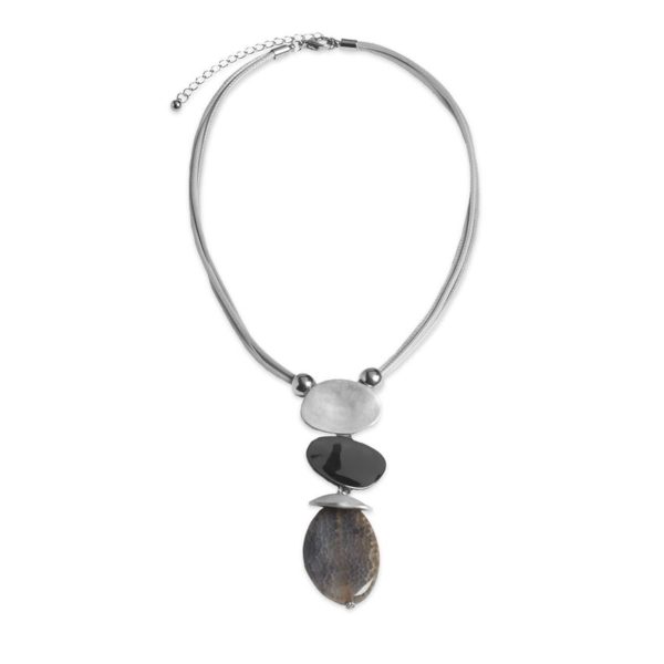 leona gray drop necklace gray