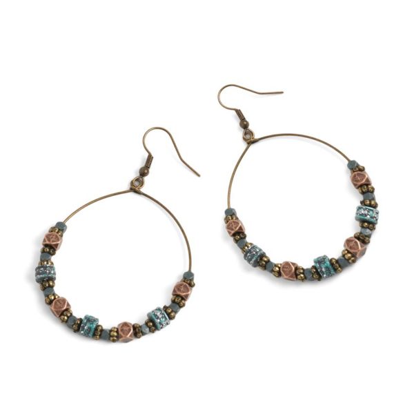 patina beaded hoop