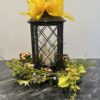 12 H lighted lantern w floral