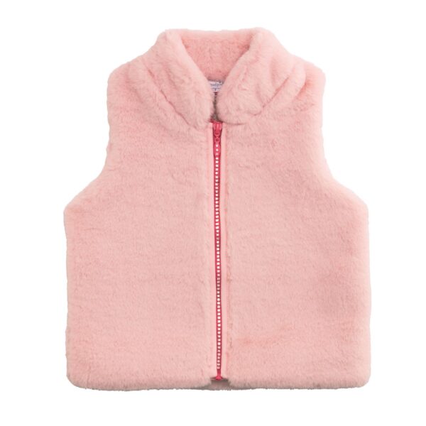 Pink zip vests girl